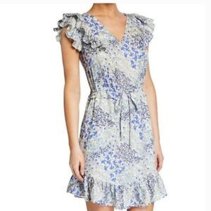 Rebecca Taylor Ava‎ Floral Silk V Neck Dress Size 4